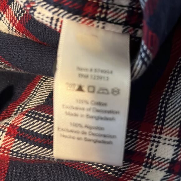 Jachs flannel plaid button down shirt size large tall, - Picture 6 of 8